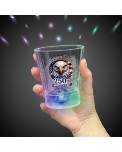 USA 250th Anniversary LED Disco Ball 8 oz. Rocks Glass