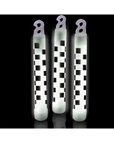 Premium White Checkered Flag Glow Sticks