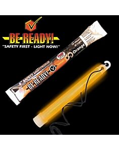 6'' Orange "Be Ready" Safety Light Stick