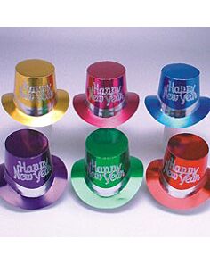 New Years Party Metallic Color Top Hats