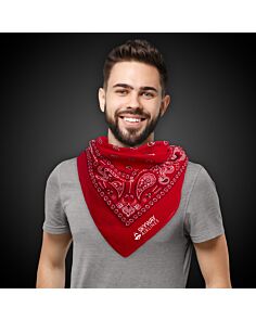 Red 22" x 22" Cotton Paisley Bandanas