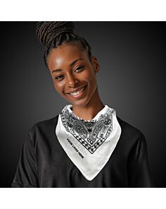 White 22" x 22" Cotton Paisley Bandanas