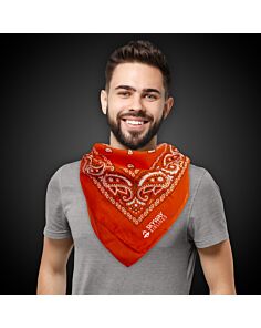 Orange 22" x 22" Cotton Paisley Bandanas