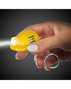 2" Yellow Safety Helmet Flashlight Keychain
