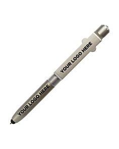Silver Light Up LED All-in-One Pen