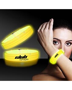 Yellow Deluxe Triple Wide 9 Inch Glow Bracelet 