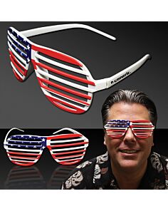 Patriotic Slotted Shutter Shade Eyeglasses 