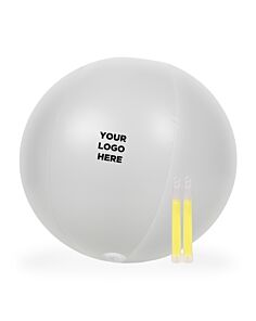 24 Inch Inflatable Beach Ball with 2 - 6 Inch GREEN Glow Sticks 
