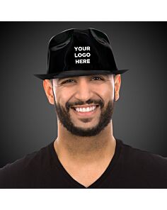 Black Plastic Fedora Hat 
