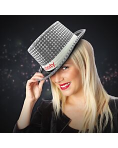 Silver Sequin Top Hats (Imprintable Bands Available)