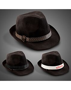 Black Funky Fedora (Imprintable Bands Available)