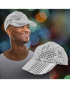 Silver Sequin Baseball Caps 