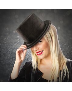 Black Glitter Top Hat