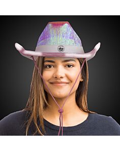 Pink Iridescent Light Up Cowboy Hat