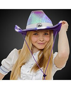 Purple Iridescent Light Up Cowboy Hat
