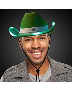 Green Iridescent Light Up Cowboy Hat