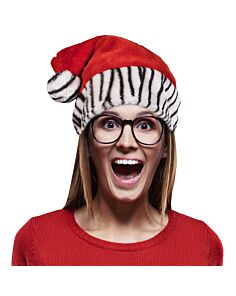 Zebra Print Santa Hat