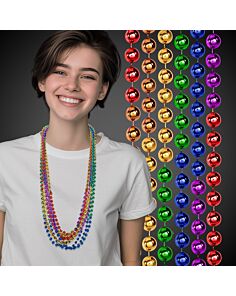 Rainbow Segmented Mardi Gras Beads