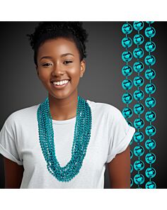 Metallic Teal Bead Necklaces 