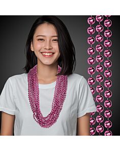 Light Pink Metallic Bead Necklaces 