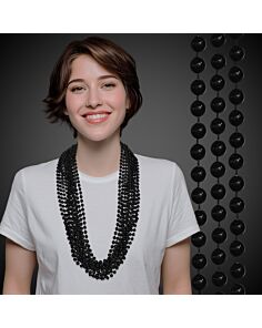 Black Plastic Beaded Necklace 