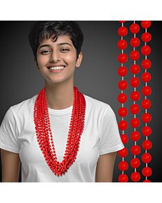 Solid Red Mardi Gras Beads