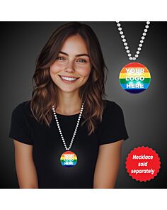 Rainbow Pride Light Up Round Medallion