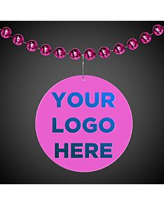 Pink Circle Plastic Medallion Badges