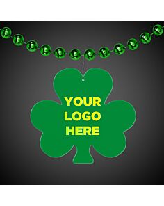 Green Shamrock Plastic Medallion Badges