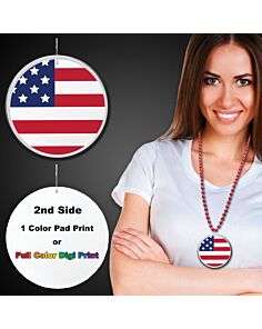 American Flag Plastic Medallions<br>2 1/2"</br>