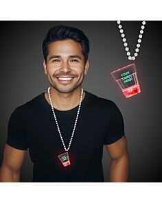 Red LED 2oz Shot Glass Medallion