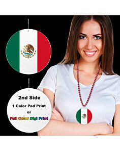 Mexican Flag Plastic Medallions<br>2 1/2"</br>