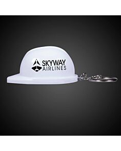 White Plastic Construction Hat Bottle Opener Key Chains