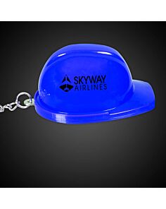 Blue Plastic Construction Hat Bottle Opener Key Chains
