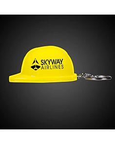 Yellow Plastic Construction Hat Bottle Opener Key Chains