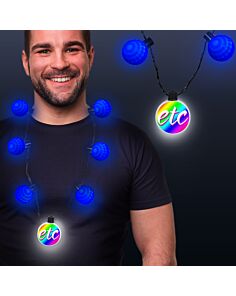 Blue LED Medallion Ball Necklace 