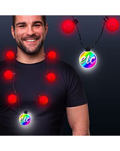 Red LED Medallion Ball Necklace 