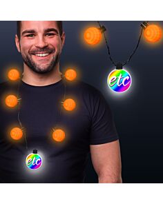 Orange LED Medallion Ball Necklace 