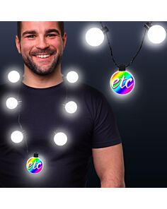 White LED Medallion Ball Necklace 