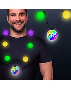 Mardi Gras LED Medallion Ball Necklace 