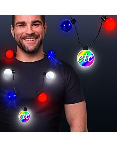 Patriotic LED Medallion Ball Necklace 
