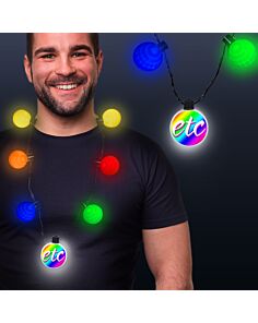 Rainbow LED Medallion Ball Necklace 