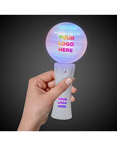 White Orb Light Up Spinner Wand, 10 Multicolor LED's