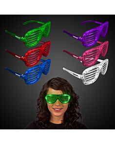 Light Up Slotted Shutter Shade Glasses 