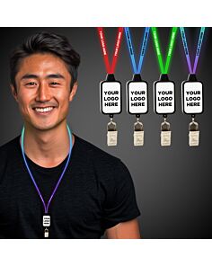 Light Up LED Lanyard with Badge Clip