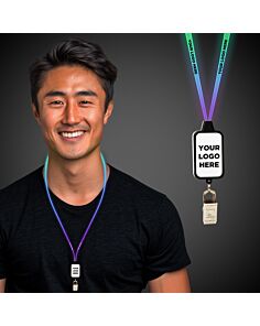 Light Up Multi Color LED Lanyard with Badge Clip