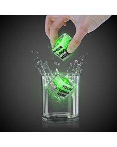 Green Imprinted Liquid Activated Light Up Ice Cubes
