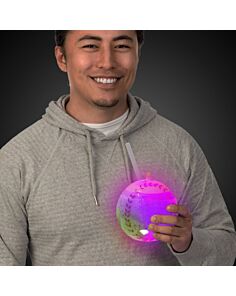 Light Up Baseball Cup with Lid and Straw