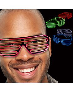 LED Slotted  EL Sunglasses - Variety of Colors 