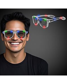 Multi Color LED Classic Retro Sunglasses with Sound Option 
